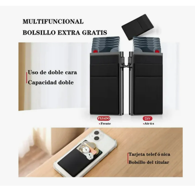 Foto 5 pulgar | Lekou Cartera Antirrobo Tarjetero Metálico Y Protección Rfid