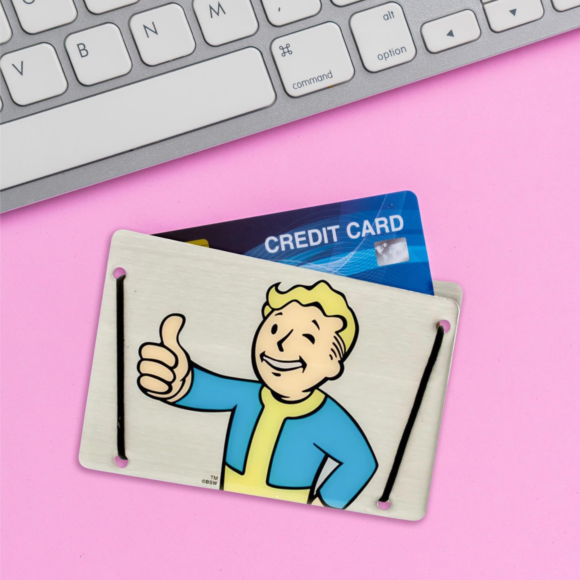 Foto 5 pulgar | Tarjetero Bioworld Fallout Vault Boy Slim Aluminium - Venta Internacional.