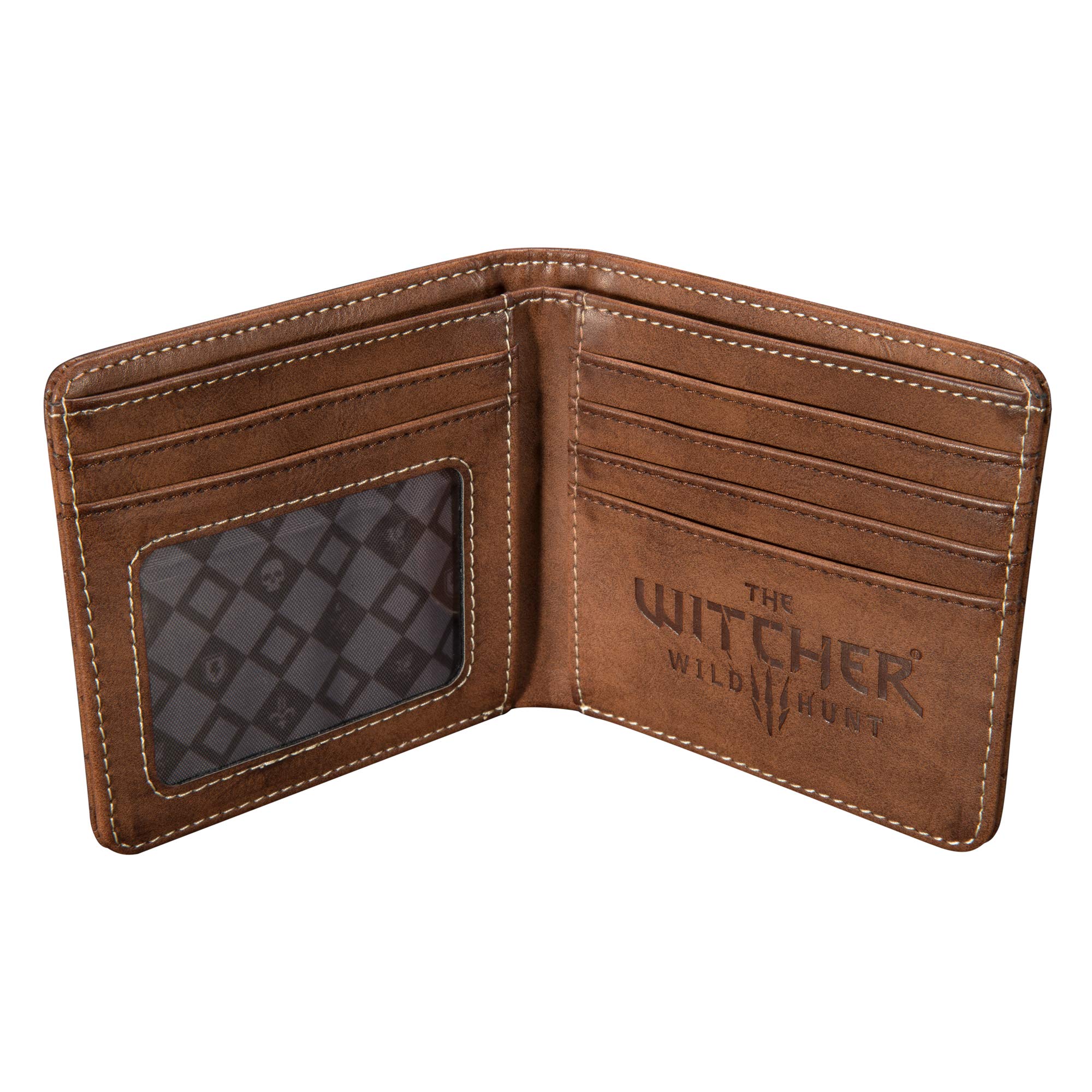 Foto 2 | Cartera Jinx The Witcher 3 Con Logo De Lobo Blanco  Doble Pliegue  Marrón - Venta Internacional.