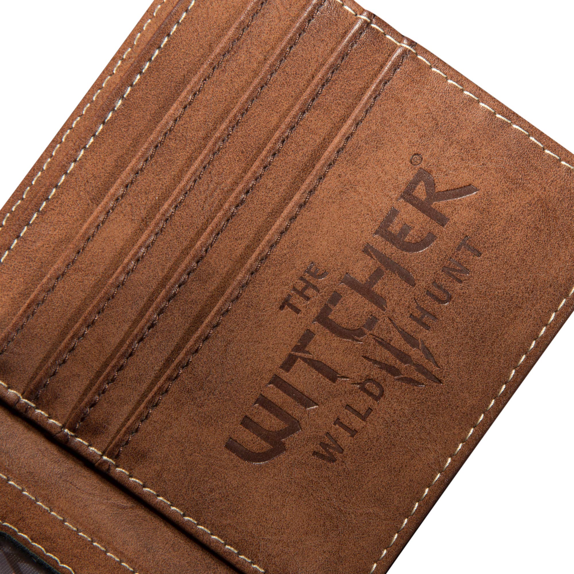 Foto 3 | Cartera Jinx The Witcher 3 Con Logo De Lobo Blanco  Doble Pliegue  Marrón - Venta Internacional.
