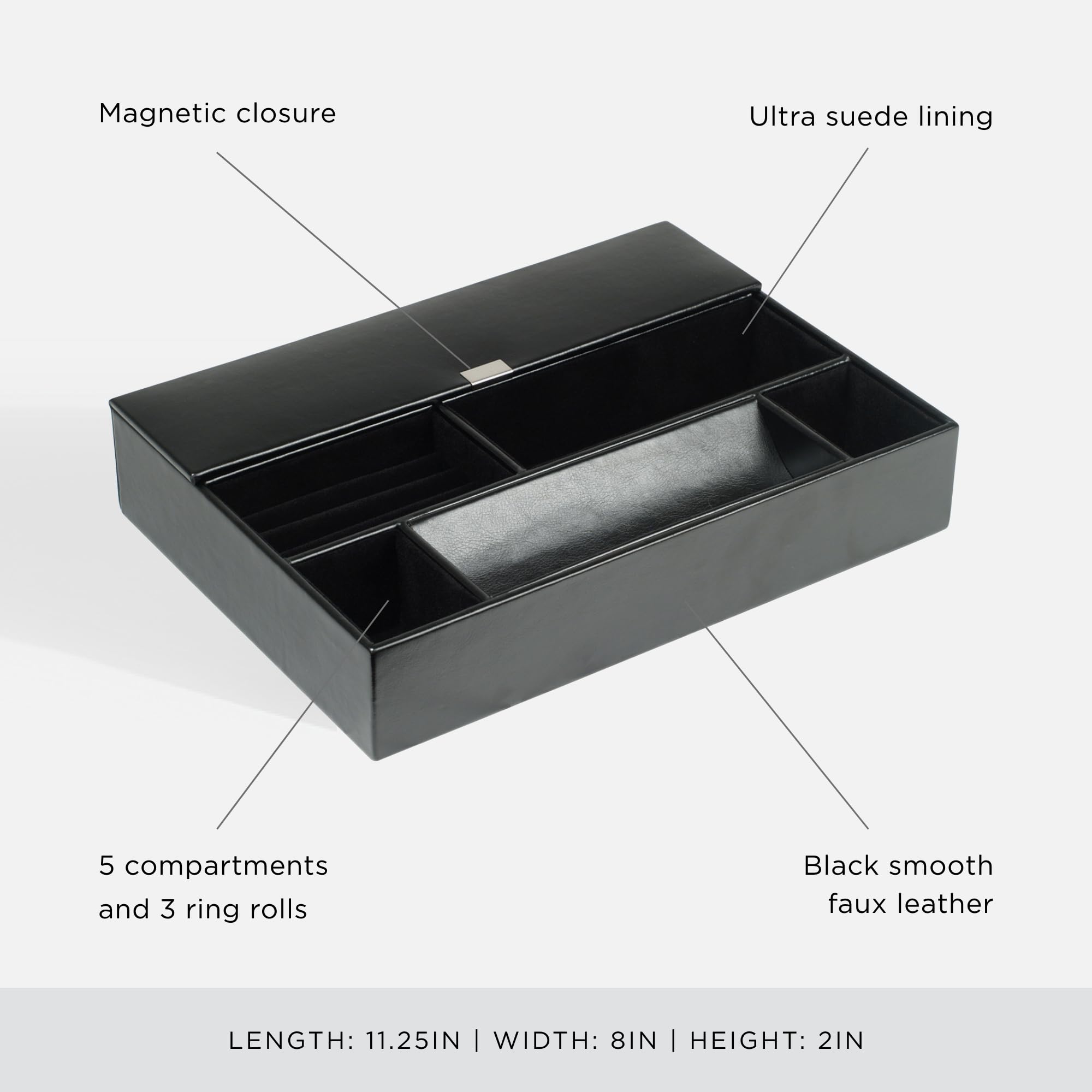 Foto 4 | Valet Tray Wolf Heritage De Piel Sintética Negra Para Hombre - Venta Internacional.