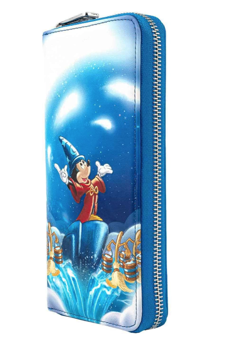 Foto 3 pulgar | Cartera Disney Fantasía Sorcerer Mickey Around Wallet Loungefly color Azul