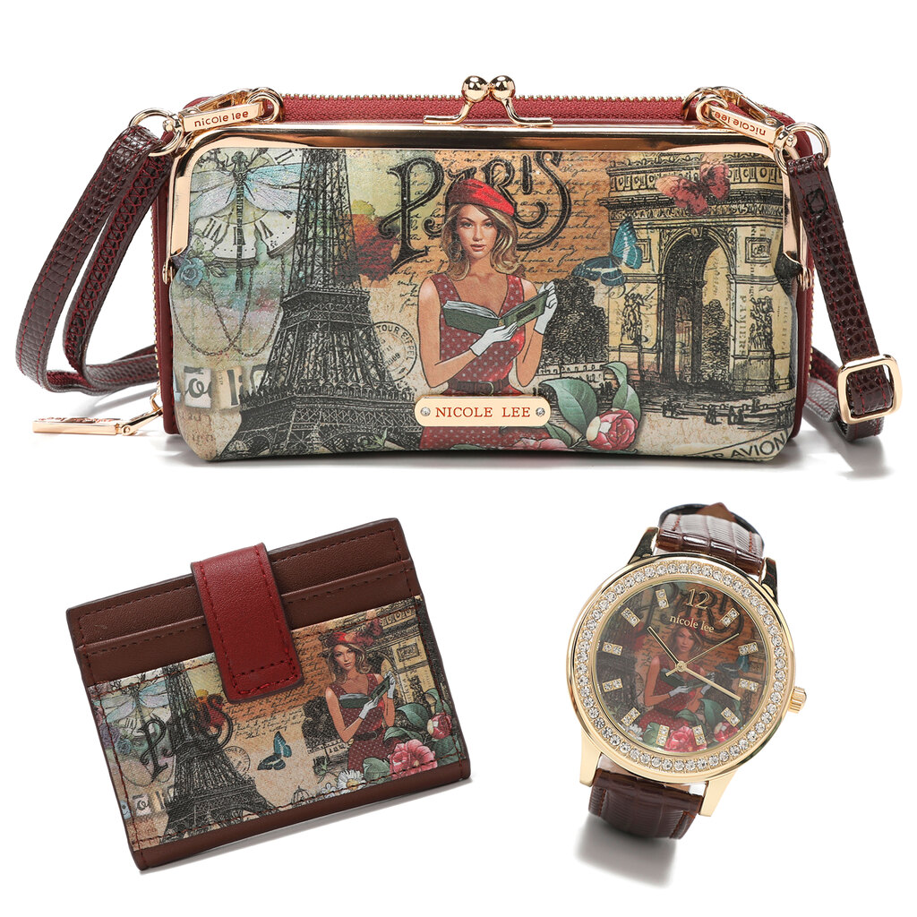 Foto 2 pulgar | Set Azura Nicole Lee Cartera Tarjetero y Reloj París Fw