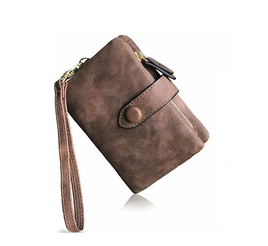 Cartera De Pu Cuero Marron