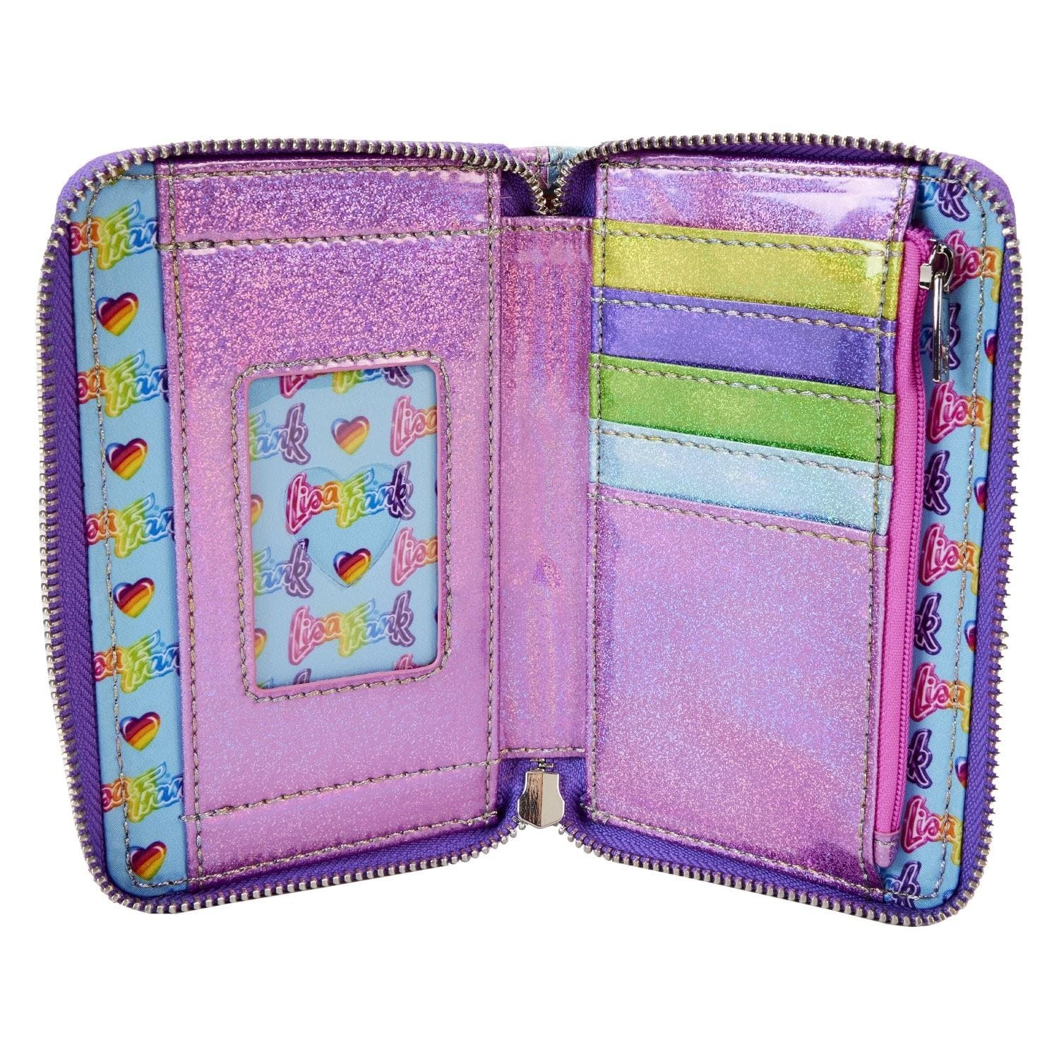 Foto 4 | Monedero Loungefly Lisa Frank con Bloques ce Colores y Cierre Alrededor - Venta Internacional