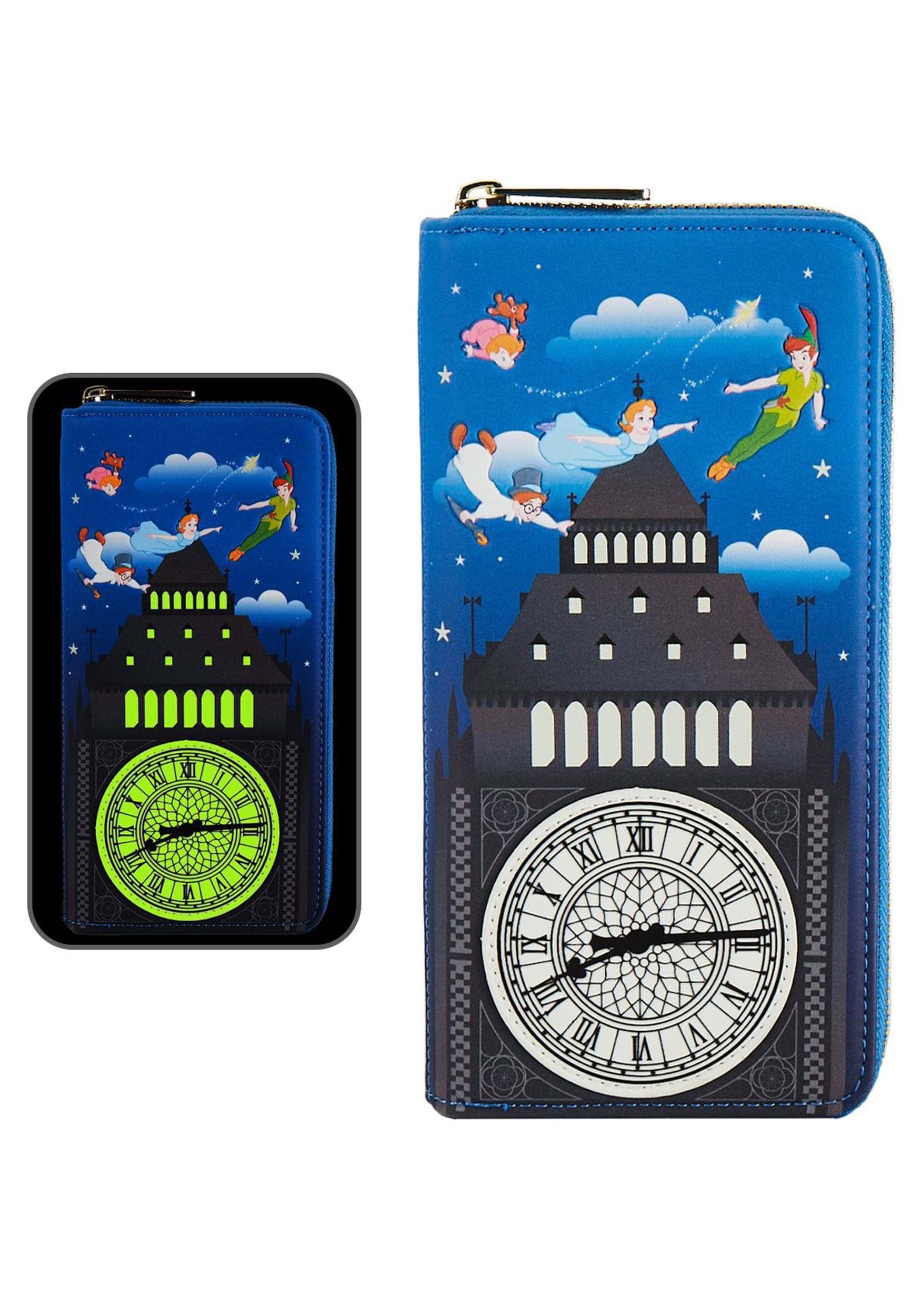 Foto 2 pulgar | Cartera Peter Pan Glow Clock de Loungefly Disney de Piel Sintética - Venta Internacional