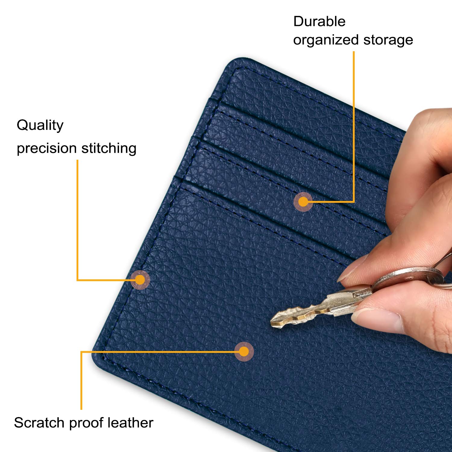 Foto 4 pulgar | Tarjetero Fintie Slim Minimalista de Piel con Bloqueo Rfid - Venta Internacional