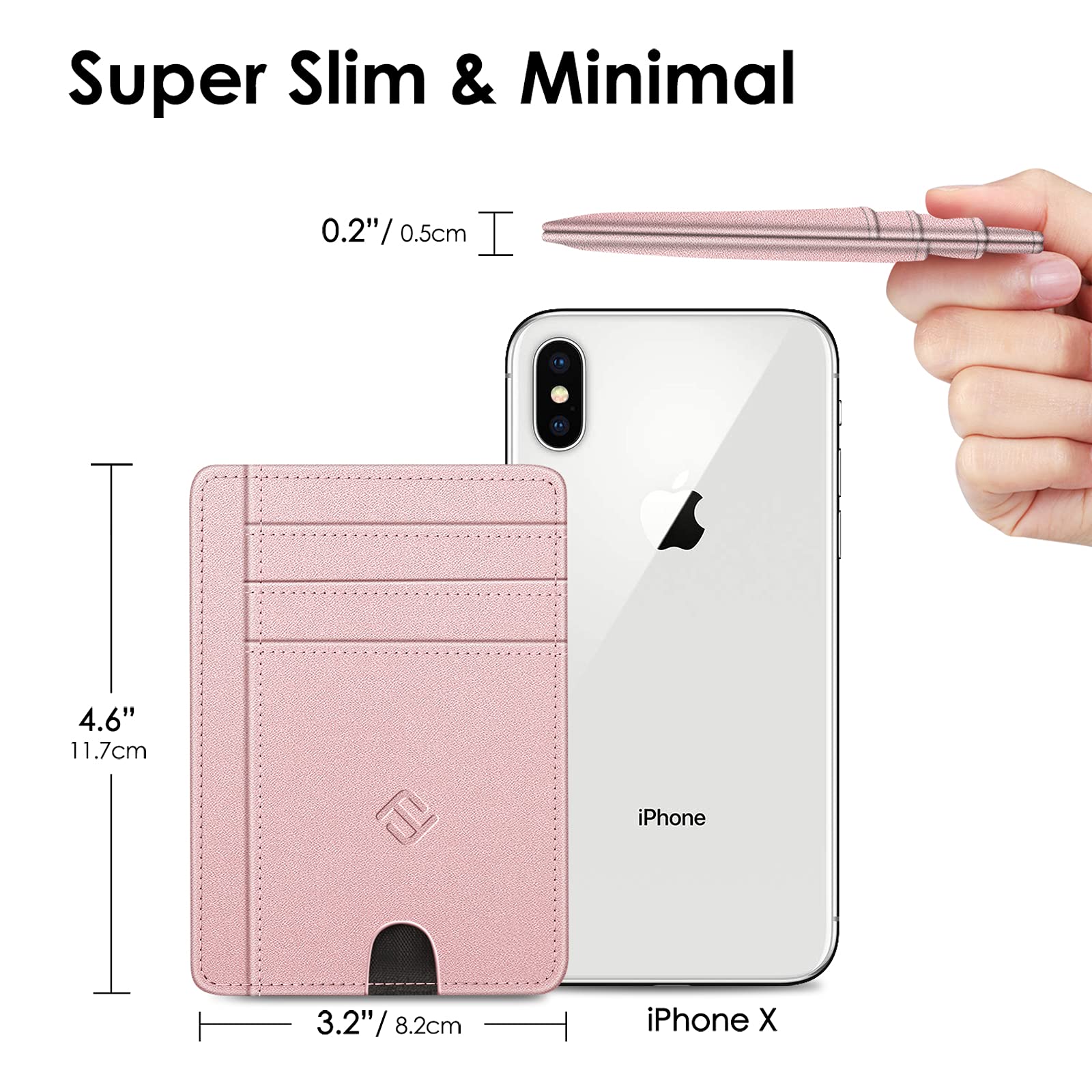 Foto 8 pulgar | Tarjetero Fintie Slim Minimalista con Bloqueo Rfid Oro Rosa - Venta Internacional