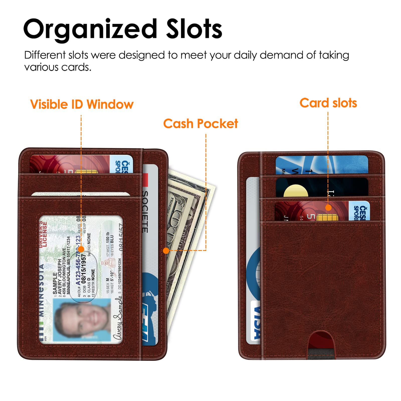 Foto 2 | Tarjetero Fintie Slim Minimalista de Piel con Bloqueo Rfid - Venta Internacional