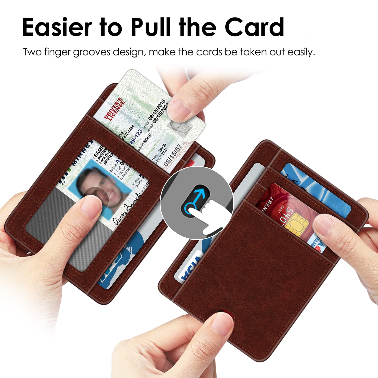 Foto 4 pulgar | Tarjetero Fintie Slim Minimalista de Piel con Bloqueo Rfid - Venta Internacional