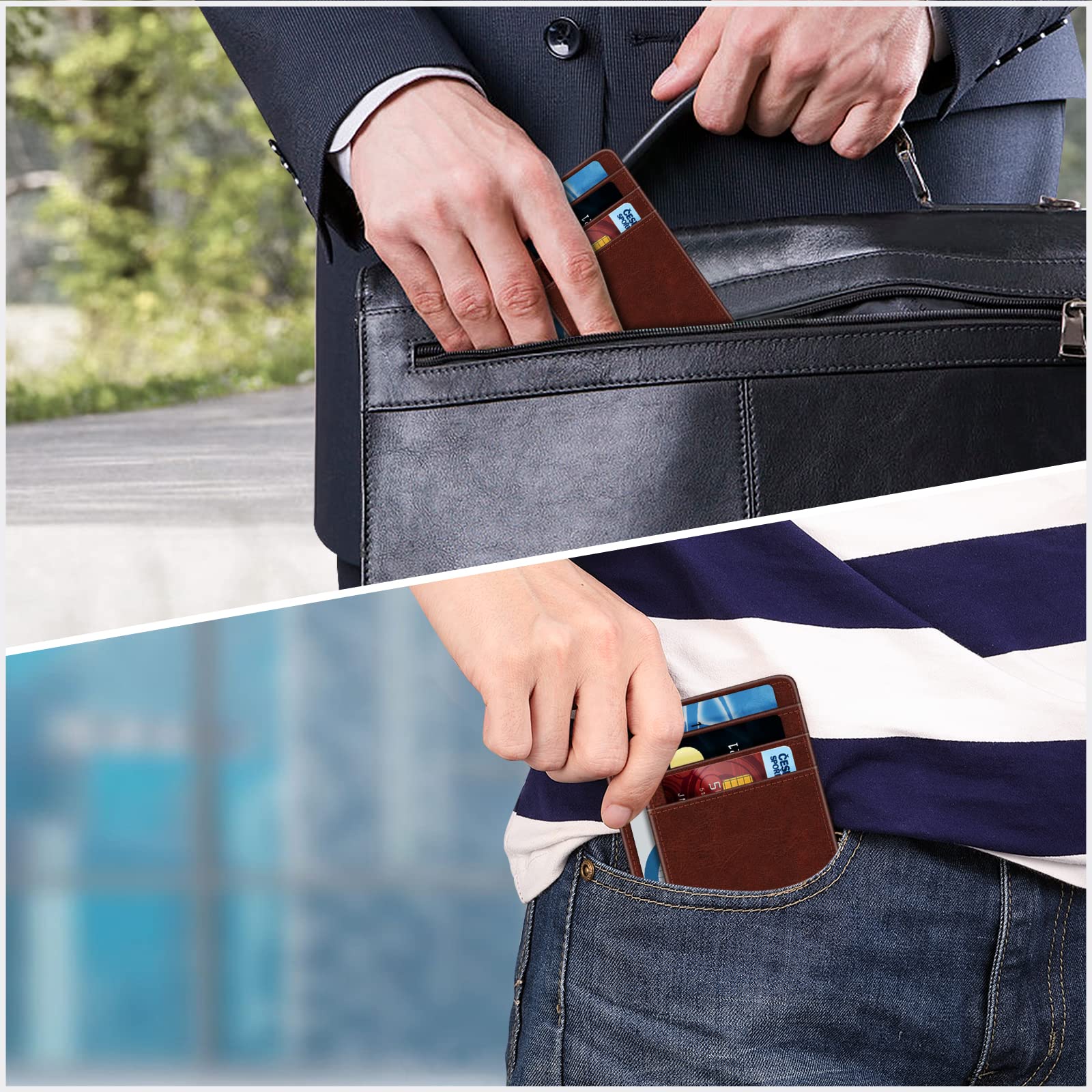 Foto 7 pulgar | Tarjetero Fintie Slim Minimalista de Piel con Bloqueo Rfid - Venta Internacional