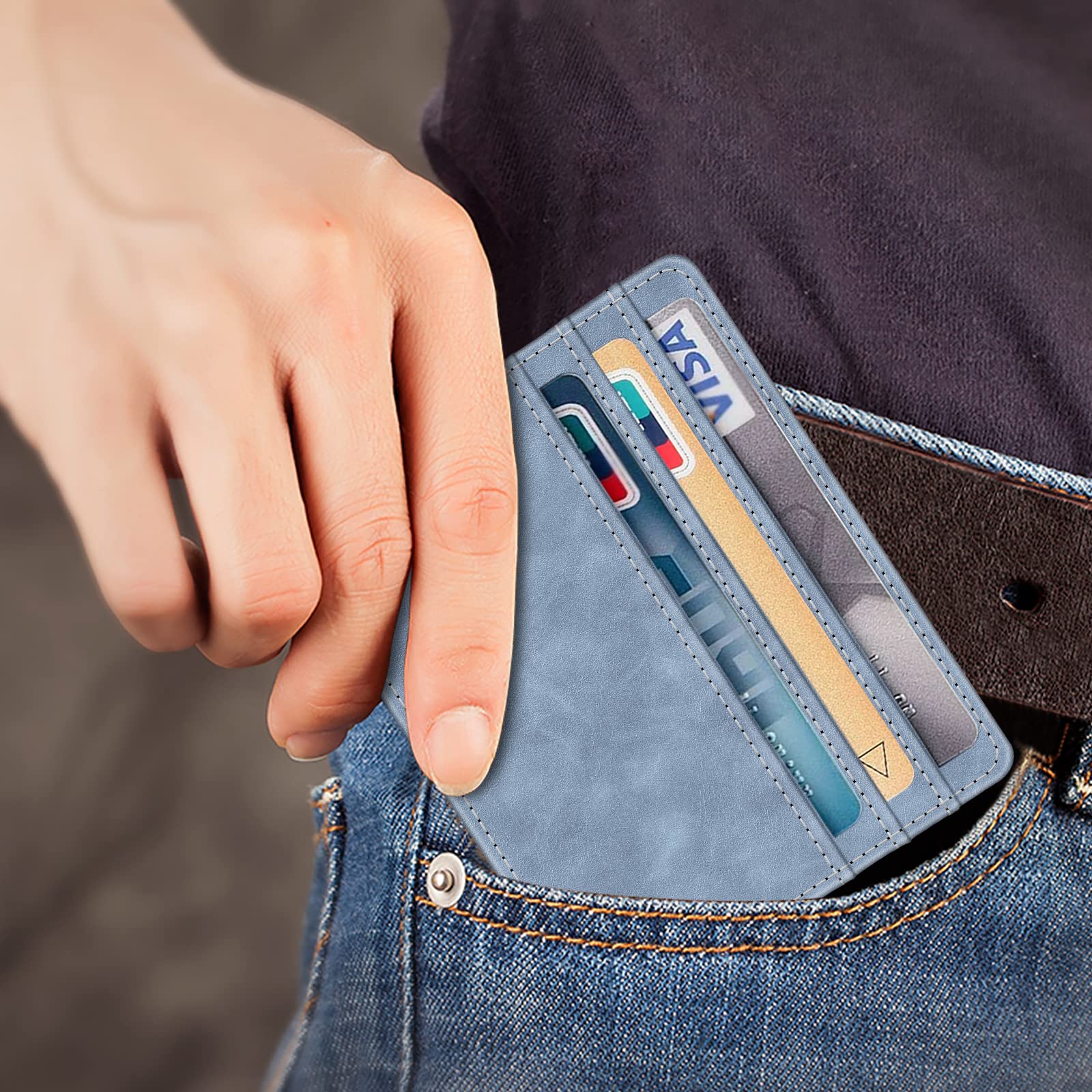 Foto 3 | Tarjetero Fintie Slim Minimalista De Piel Con Bloqueo Rfid - Venta Internacional