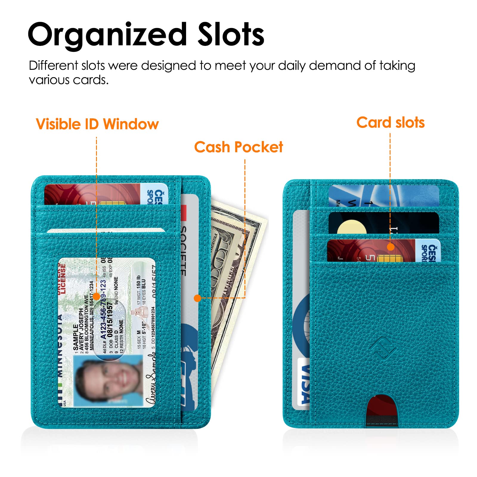 Foto 2 | Tarjetero Fintie Slim Minimalista De Piel Con Bloqueo Rfid - Venta Internacional