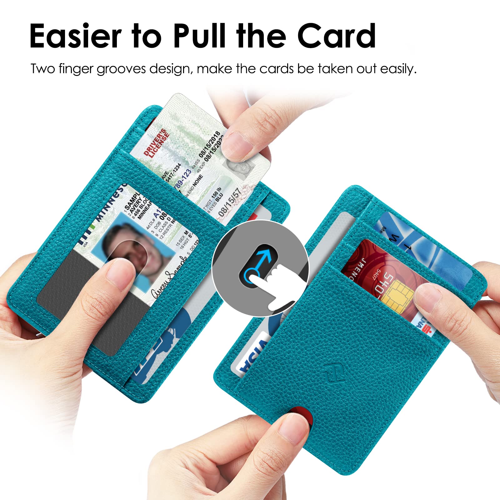 Foto 4 pulgar | Tarjetero Fintie Slim Minimalista De Piel Con Bloqueo Rfid - Venta Internacional