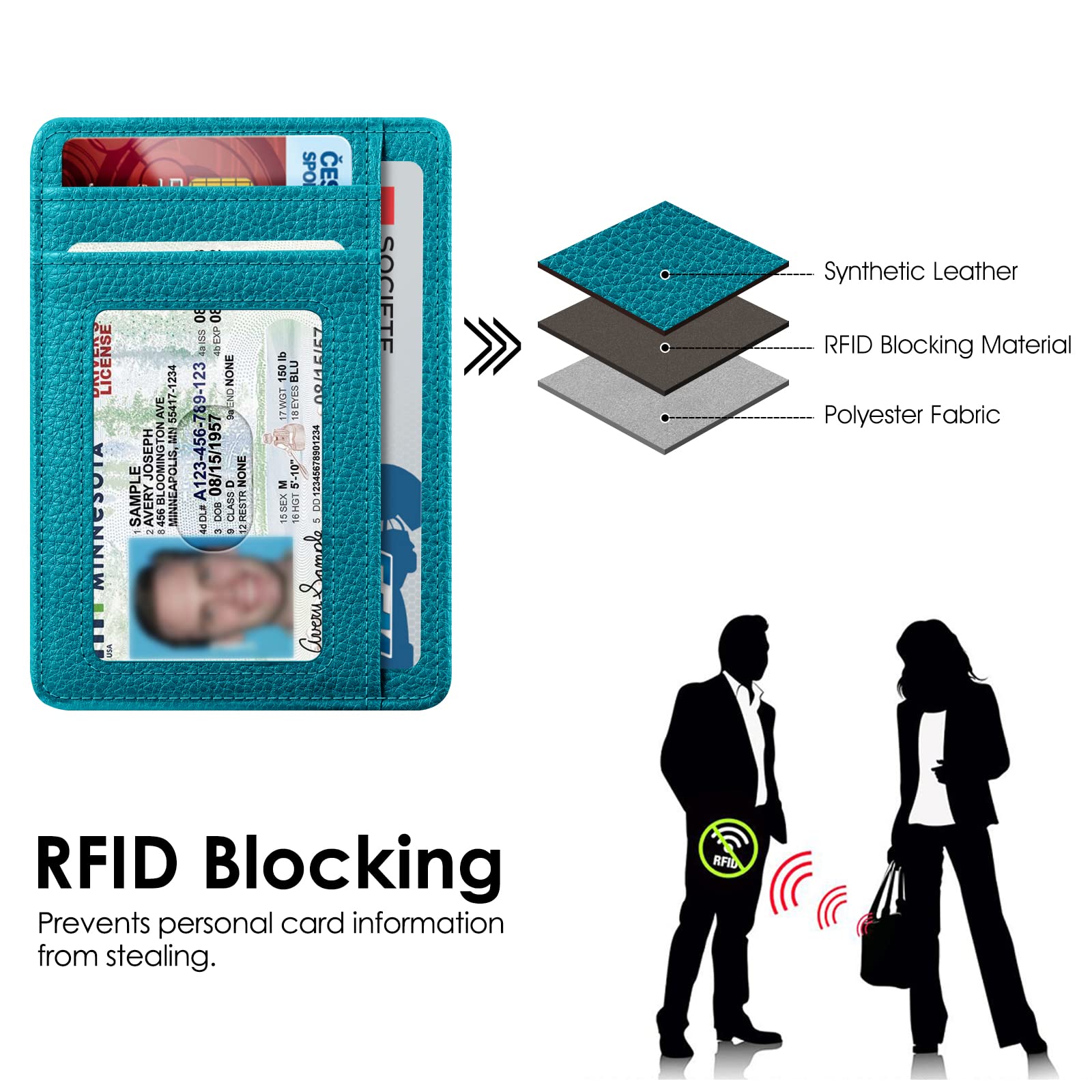 Foto 6 pulgar | Tarjetero Fintie Slim Minimalista De Piel Con Bloqueo Rfid - Venta Internacional