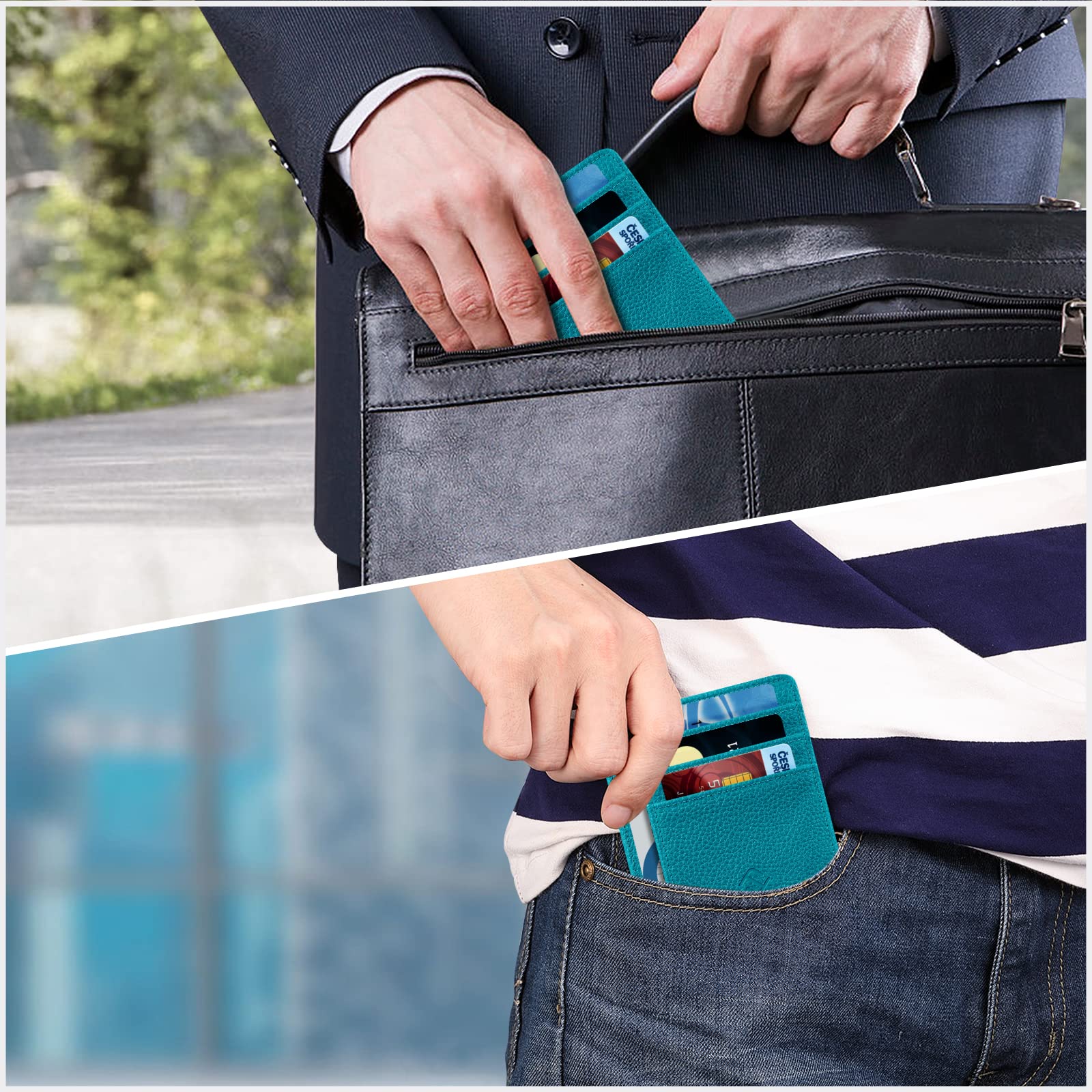 Foto 7 pulgar | Tarjetero Fintie Slim Minimalista De Piel Con Bloqueo Rfid - Venta Internacional