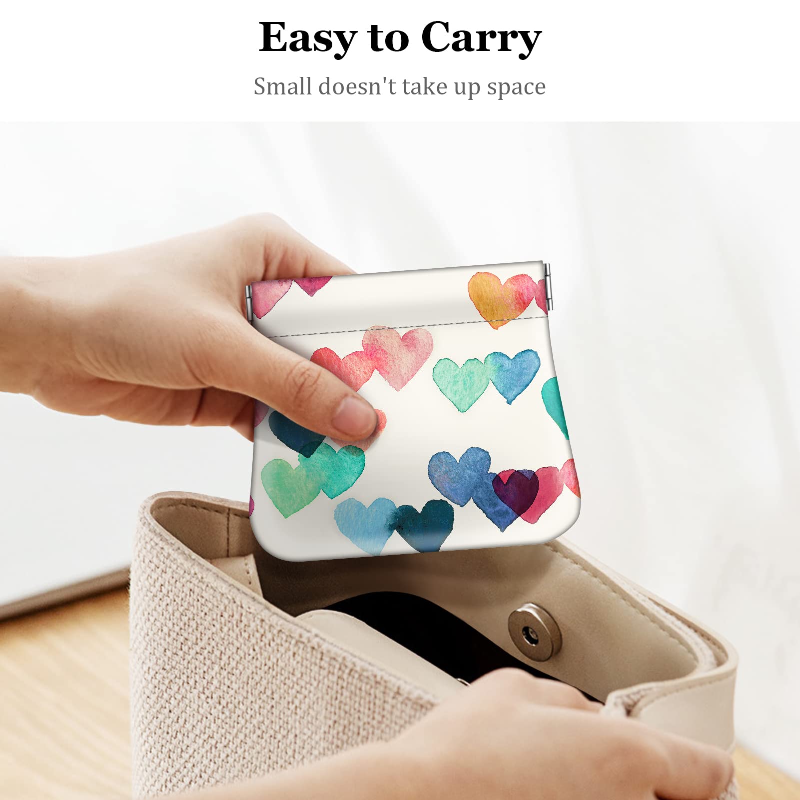 Foto 5 | Monedero Fintie Squeeze de Piel Sintética con Forma De Corazón - Venta Internacional