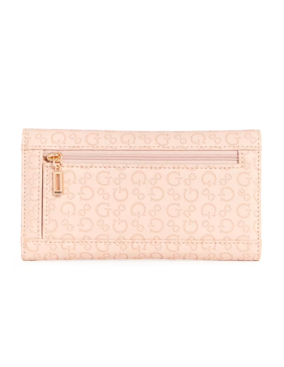 Foto 3 pulgar | Cartera Guess Bowie Debossed Logo Slim Clutch Rosa