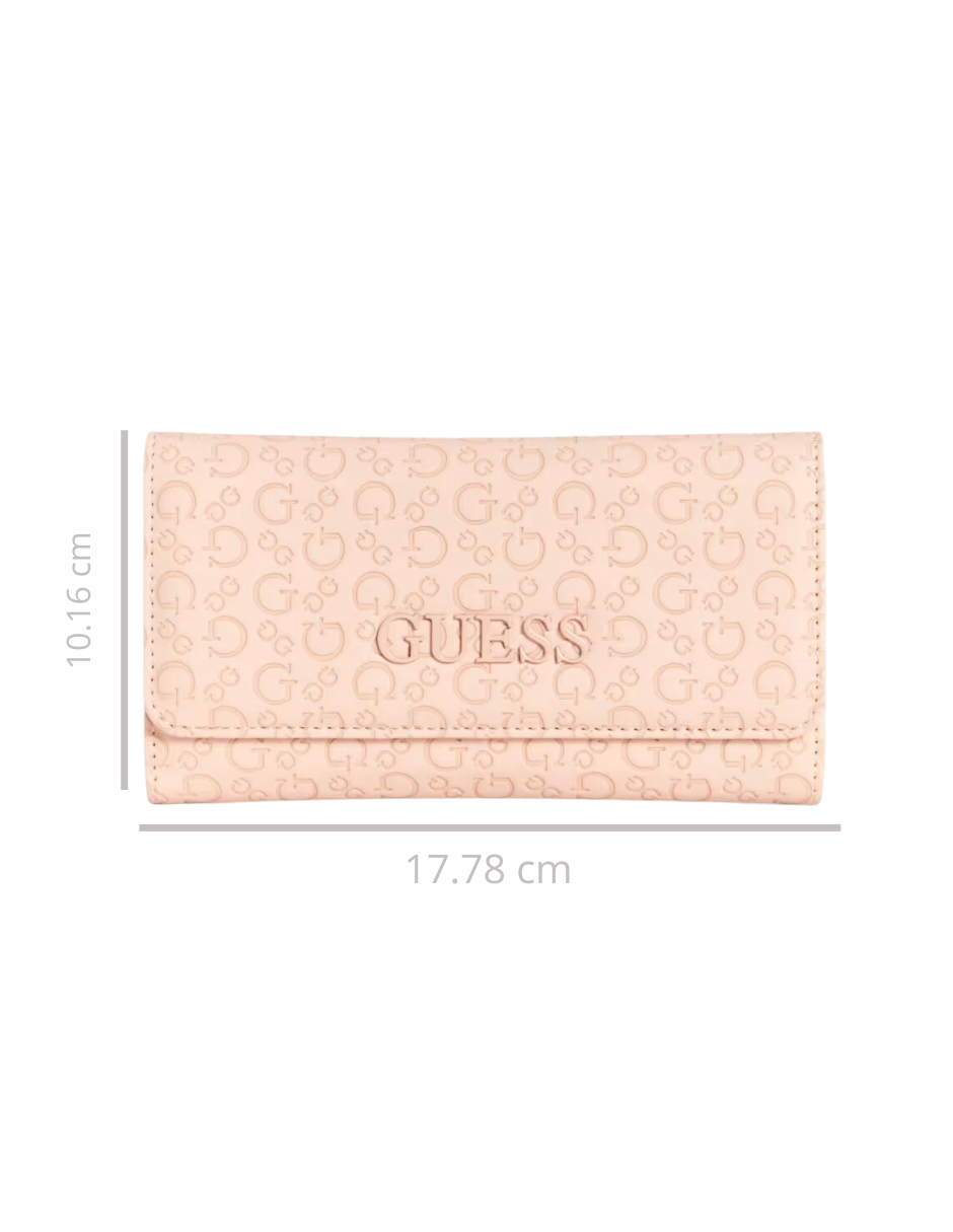 Foto 5 pulgar | Cartera Guess Bowie Debossed Logo Slim Clutch Rosa