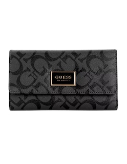 Foto 1 | Cartera Guess Abree Logo Slim Clutch Negra