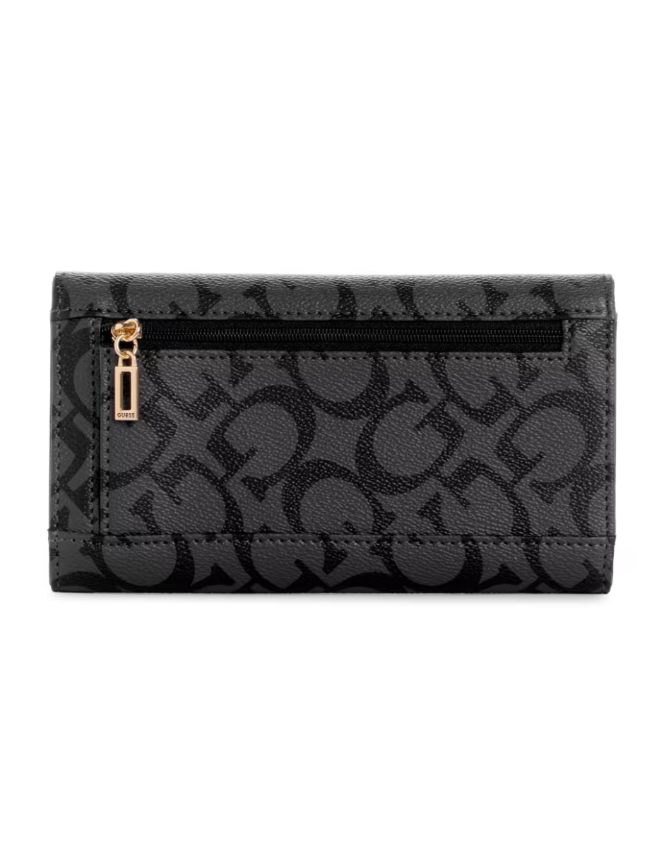 Foto 3 pulgar | Cartera Guess Abree Logo Slim Clutch Negra