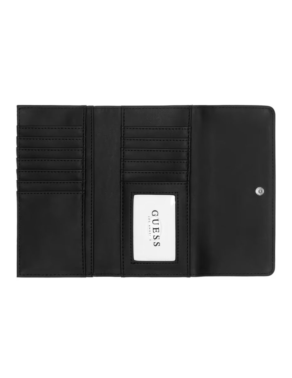 Foto 4 pulgar | Cartera Guess Abree Logo Slim Clutch Negra
