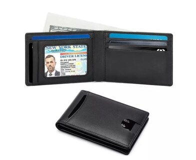 Foto 2 | Cartera Negra RFID con Espacio para Billetes Minimalista para Hombre
