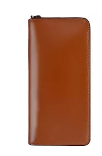 Foto 1 | Cartera Marrón de Cuero Genuino con Cremallera