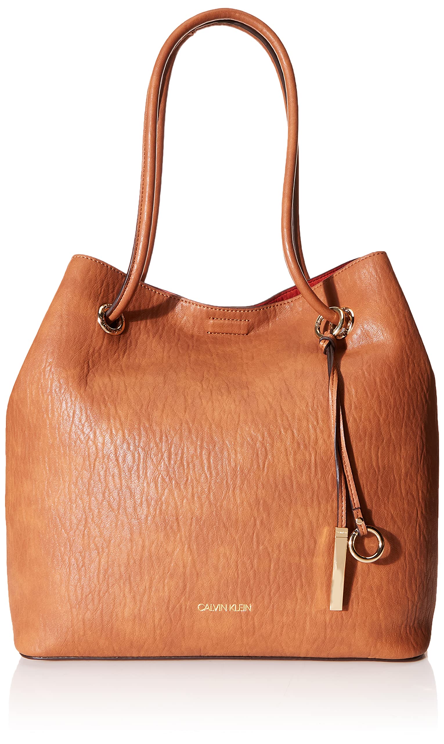 Bolso De Mano Calvin Klein Gabrianna Novelty Caramel Vegan Leather - Venta Internacional.