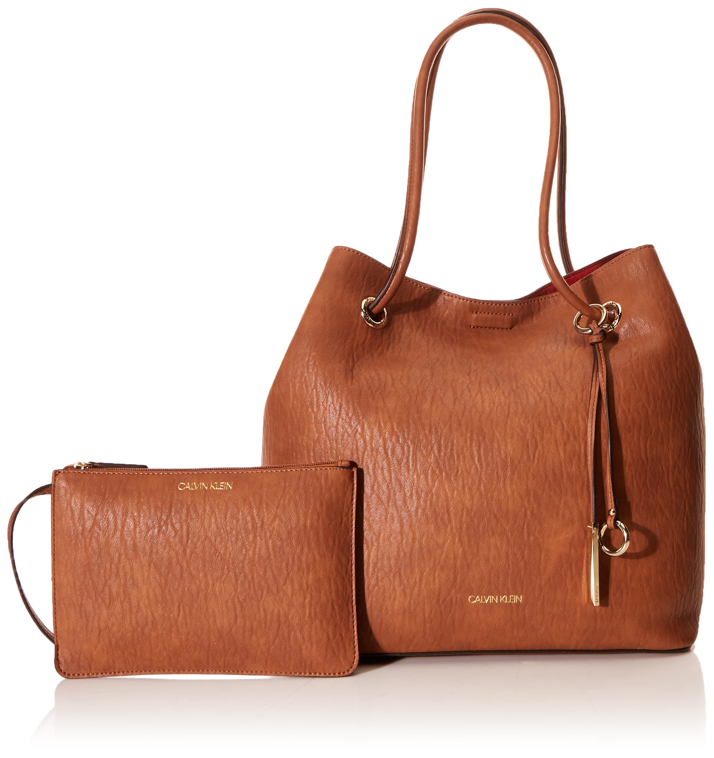 Foto 4 pulgar | Bolso De Mano Calvin Klein Gabrianna Novelty Caramel Vegan Leather - Venta Internacional.