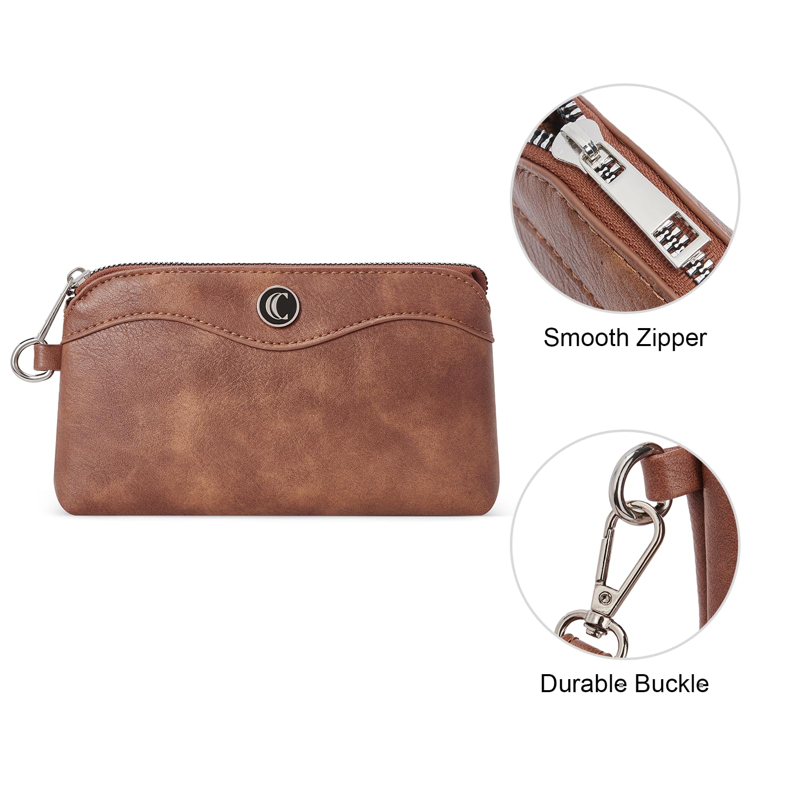 Foto 6 pulgar | Cartera De Pulsera Cluci Para Teléfono Móvil De Viaje, Bolso De Piel Para Mujer - Venta Internacional.