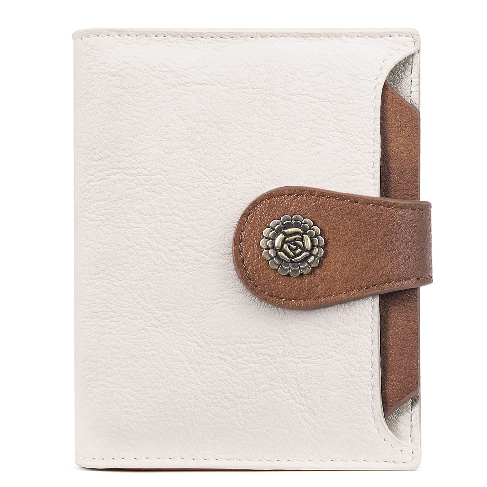 Foto 2 pulgar | Cartera Cluci Pequeña De Piel Con Bloqueo Rfid, Triple Pliegue, Beige/marrón - Venta Internacional.