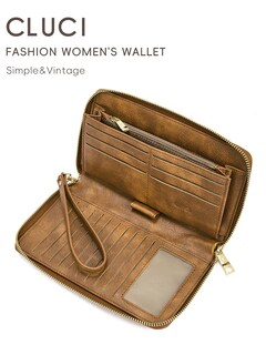 Foto 3 | Cartera Cluci Para Mujer, Grande, De Piel, Con Bloqueo Rfid, Color Beige Bohemio - Venta Internacional.