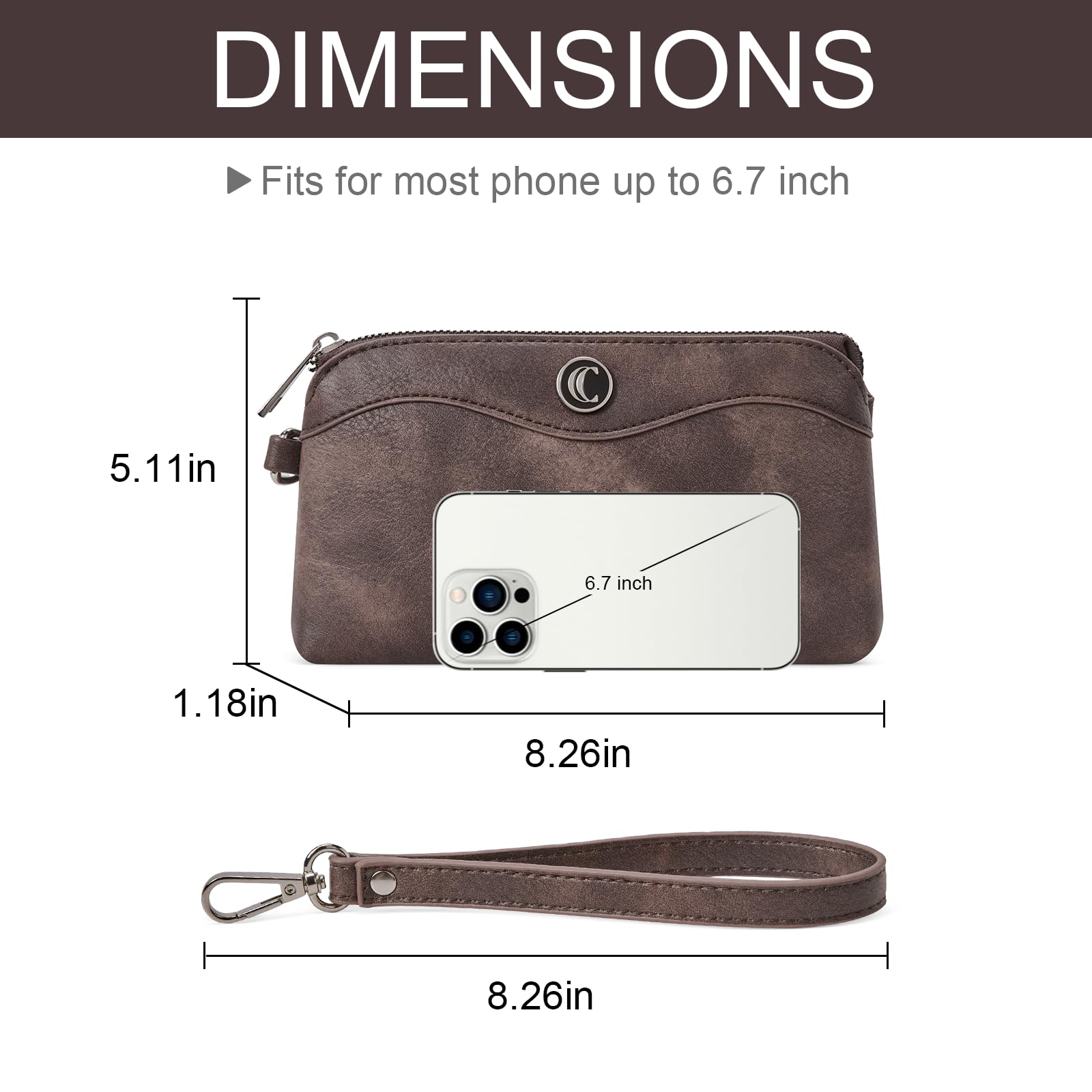 Foto 3 | Bolso De Piel Cluci Para Teléfono Móvil De Viaje Para Mujer - Venta Internacional.