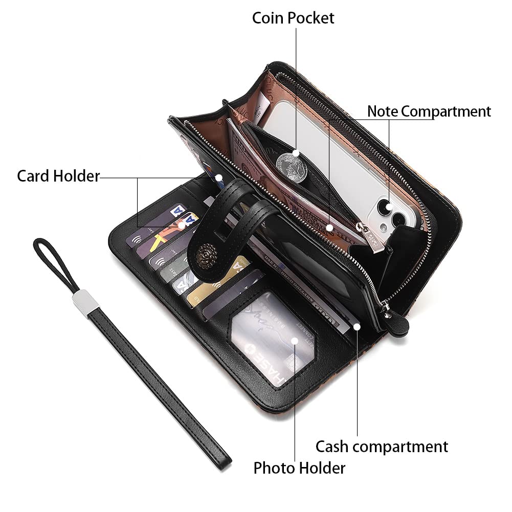 Foto 3 | Organizador De Tarjetas Wallet Cluci Para Mujer, Tamaño Grande, Piel - Venta Internacional.
