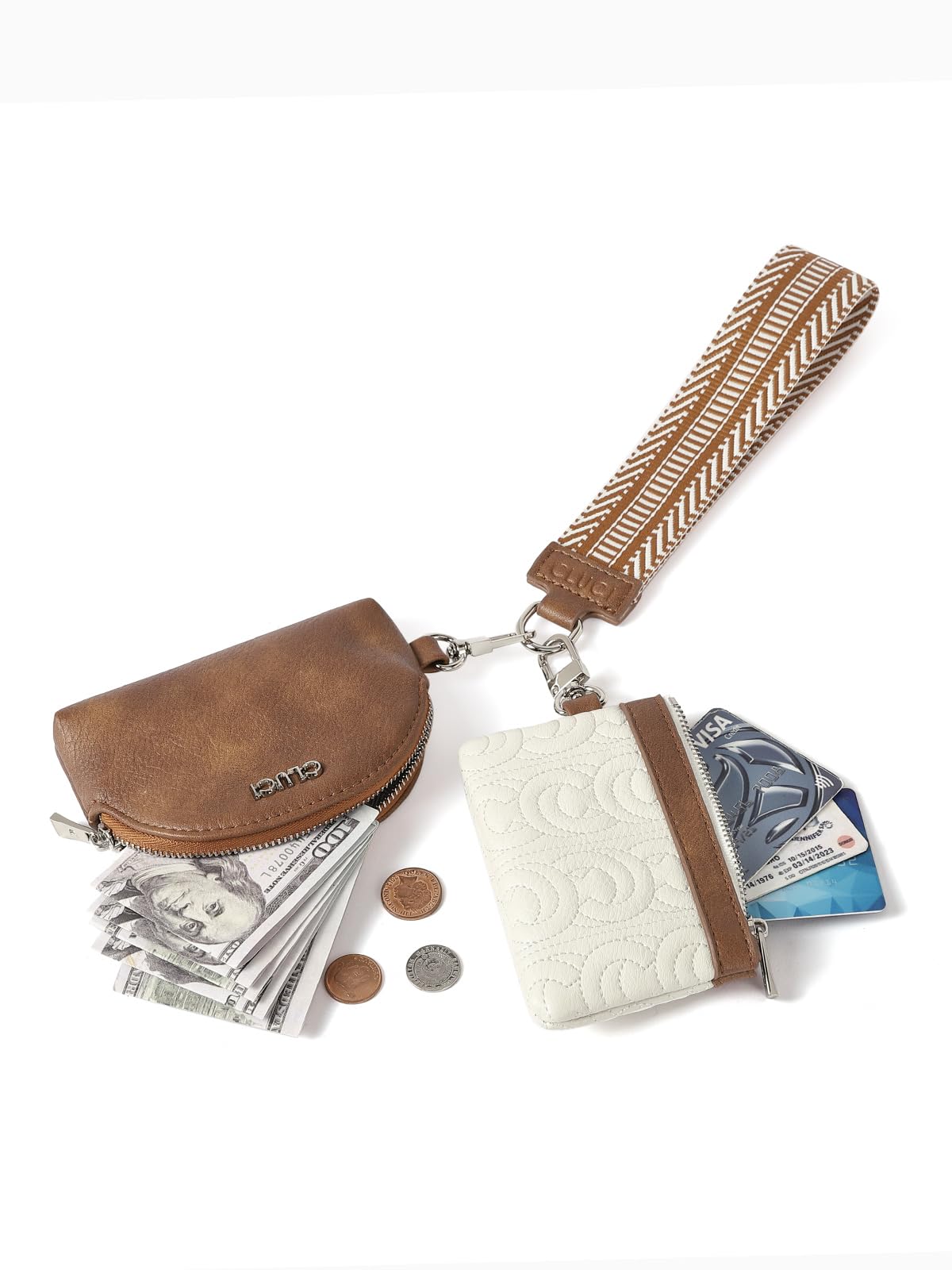 Foto 7 pulgar | Llavero De Piel Cluci Con Doble Funda Para Mujer - Venta Internacional.