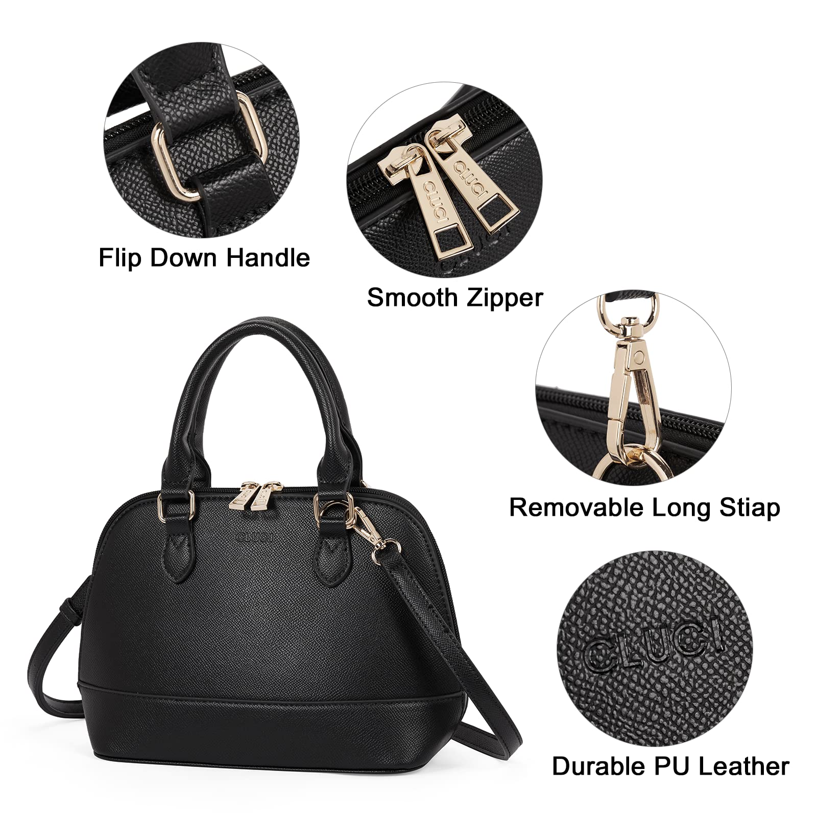 Foto 7 pulgar | Bolso De Mano Cluci, Bandolera Pequeño, De Cuero Vegano, Para Mujer - Venta Internacional.