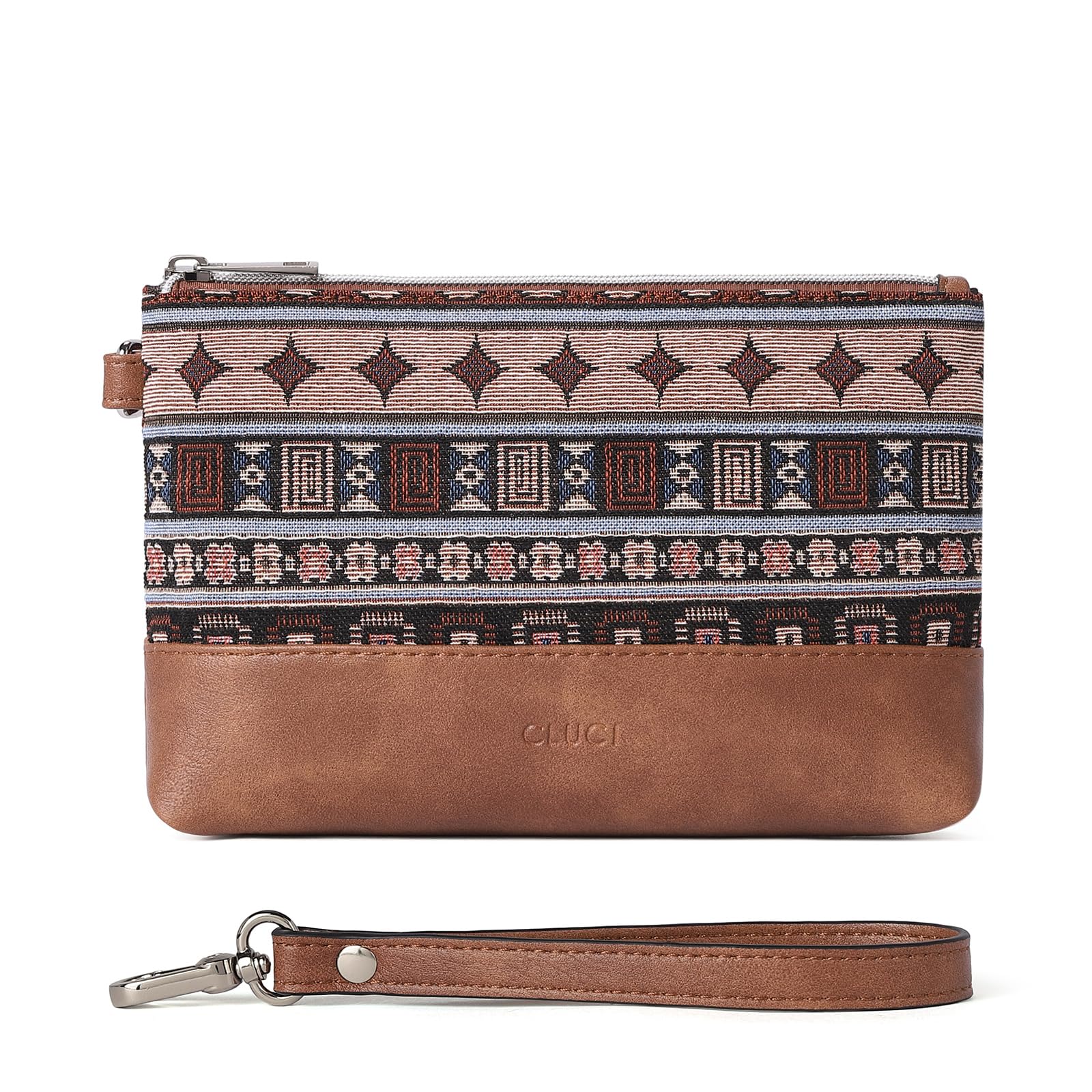Foto 8 pulgar | Wallet Cluci - Pulsera De Piel Para Mujer De Gran Capacidad, Color Marrón - Venta Internacional.