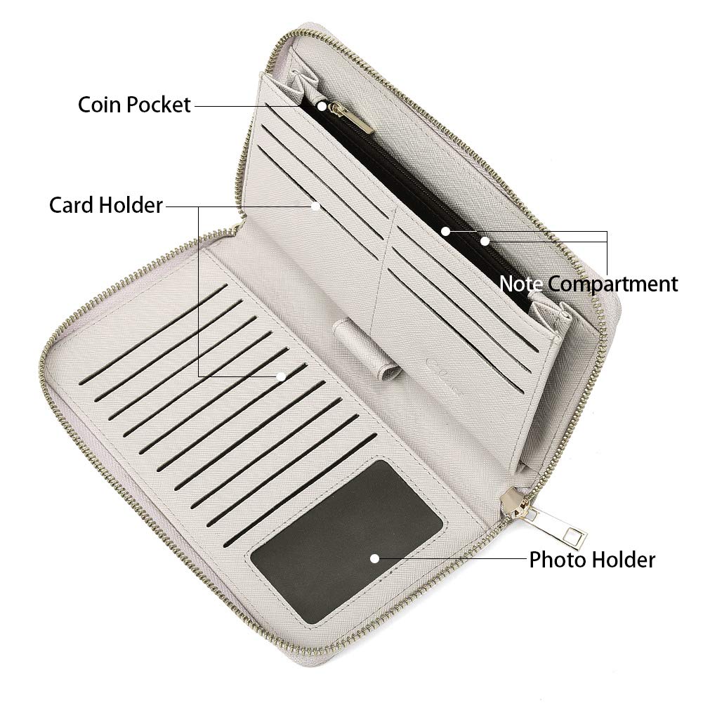Foto 4 | Cartera Cluci Para Mujer, Grande, De Piel, Con Bloqueo Rfid, Color Rosa - Venta Internacional.