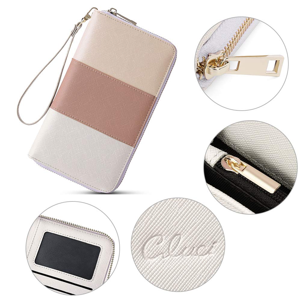 Foto 6 pulgar | Cartera Cluci Para Mujer, Grande, De Piel, Con Bloqueo Rfid, Color Rosa - Venta Internacional.