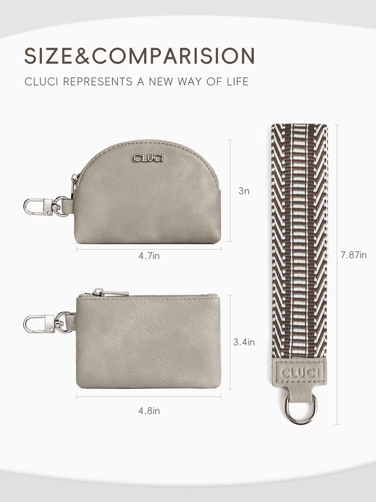 Foto 3 | Cartera De Pulsera Cluci Con Doble Funda Para Mujer Y Llavero - Venta Internacional.