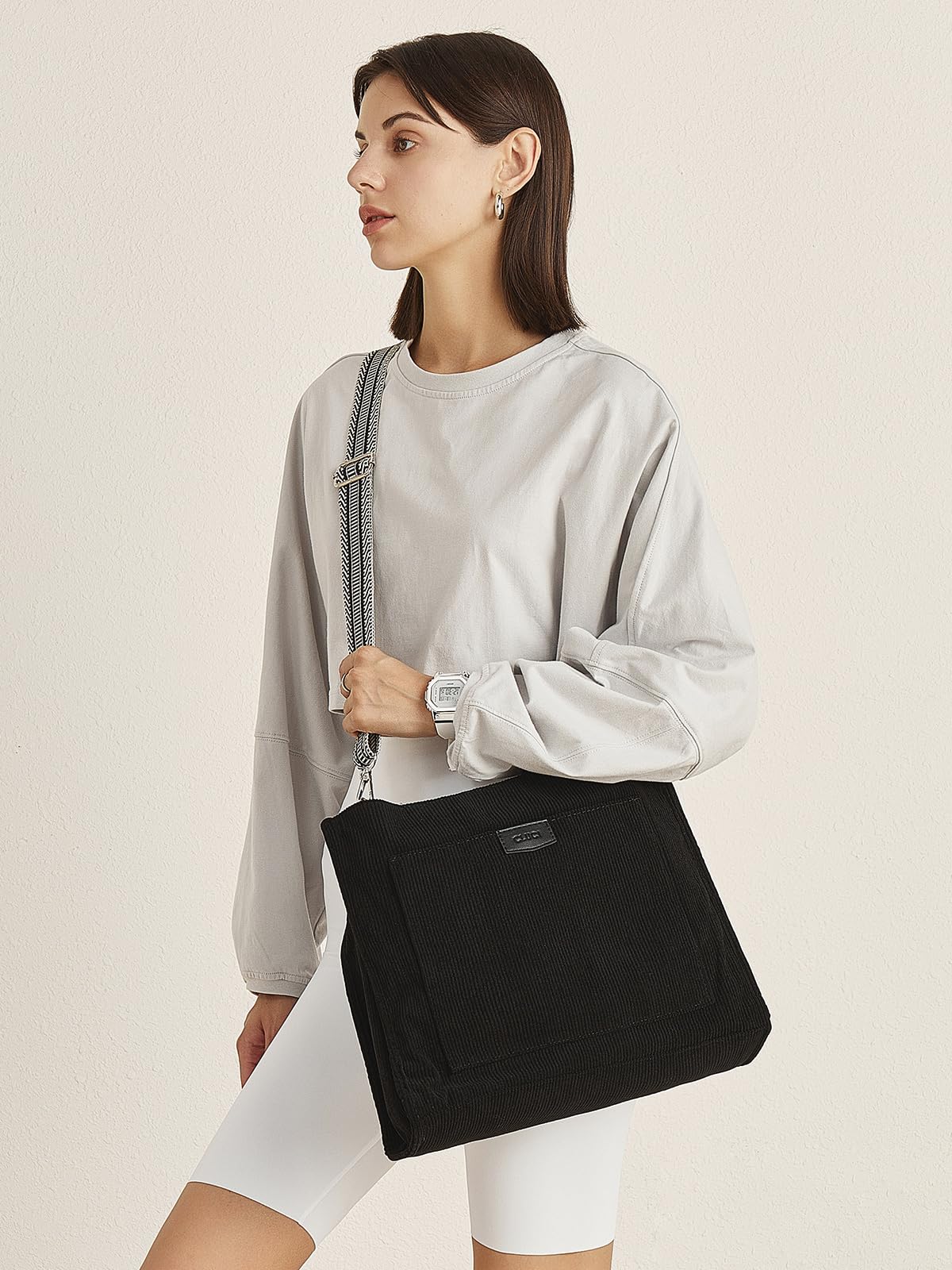 Foto 2 | Bolso Cluci De Pana Para Mujer, Moda Casual, Negro - Venta Internacional.