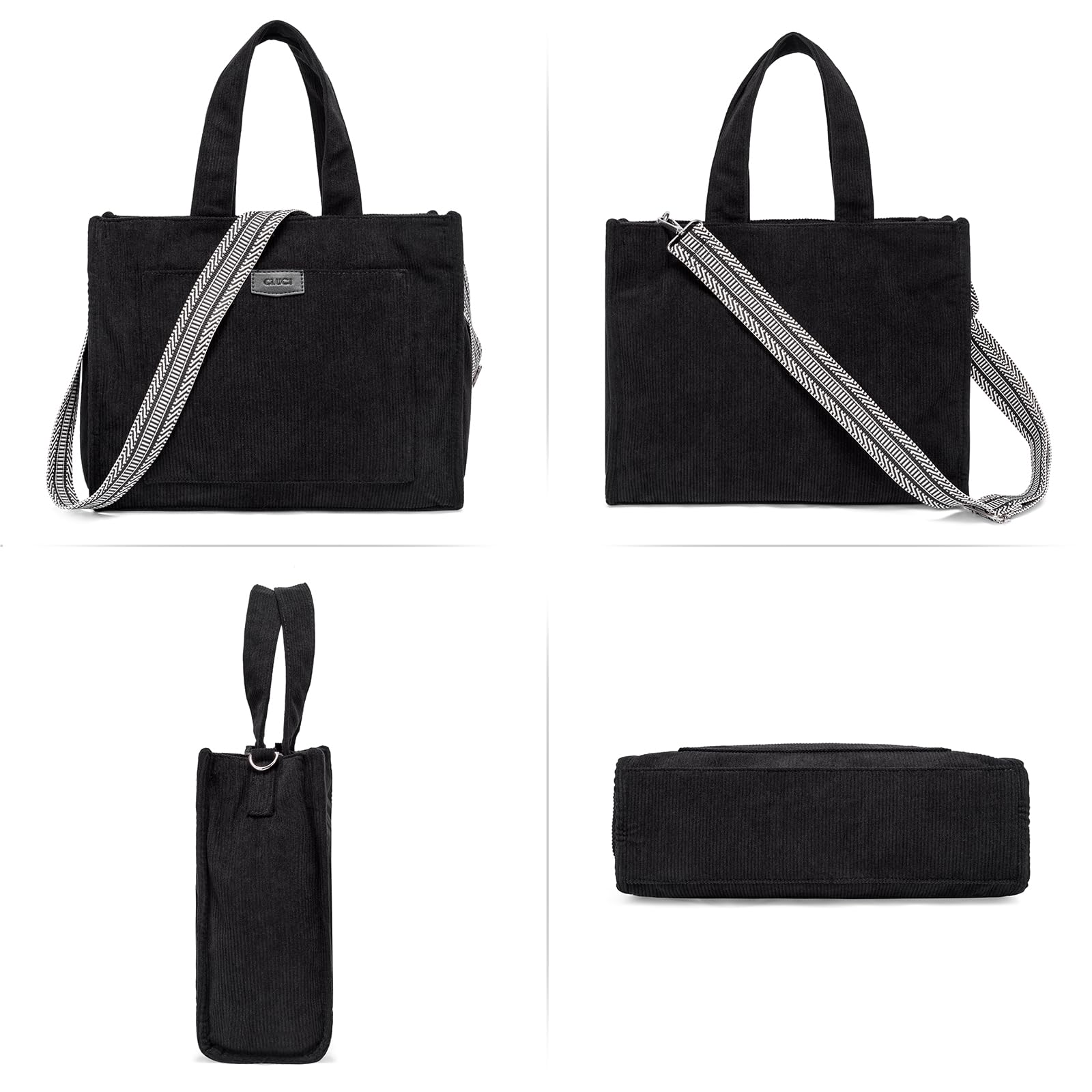 Foto 8 pulgar | Bolso Cluci De Pana Para Mujer, Moda Casual, Negro - Venta Internacional.
