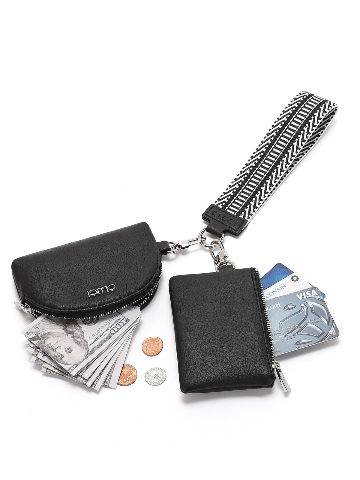 Foto 7 pulgar | Cartera De Pulsera Cluci Con Doble Funda De Piel Desmontable, Color Negro - Venta Internacional.