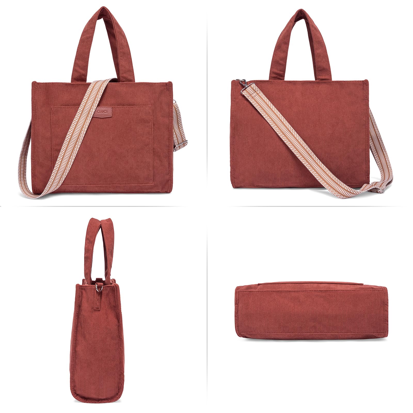 Foto 7 pulgar | Bolso De Hombro Cluci Corduroy A La Moda Para Mujer - Venta Internacional.