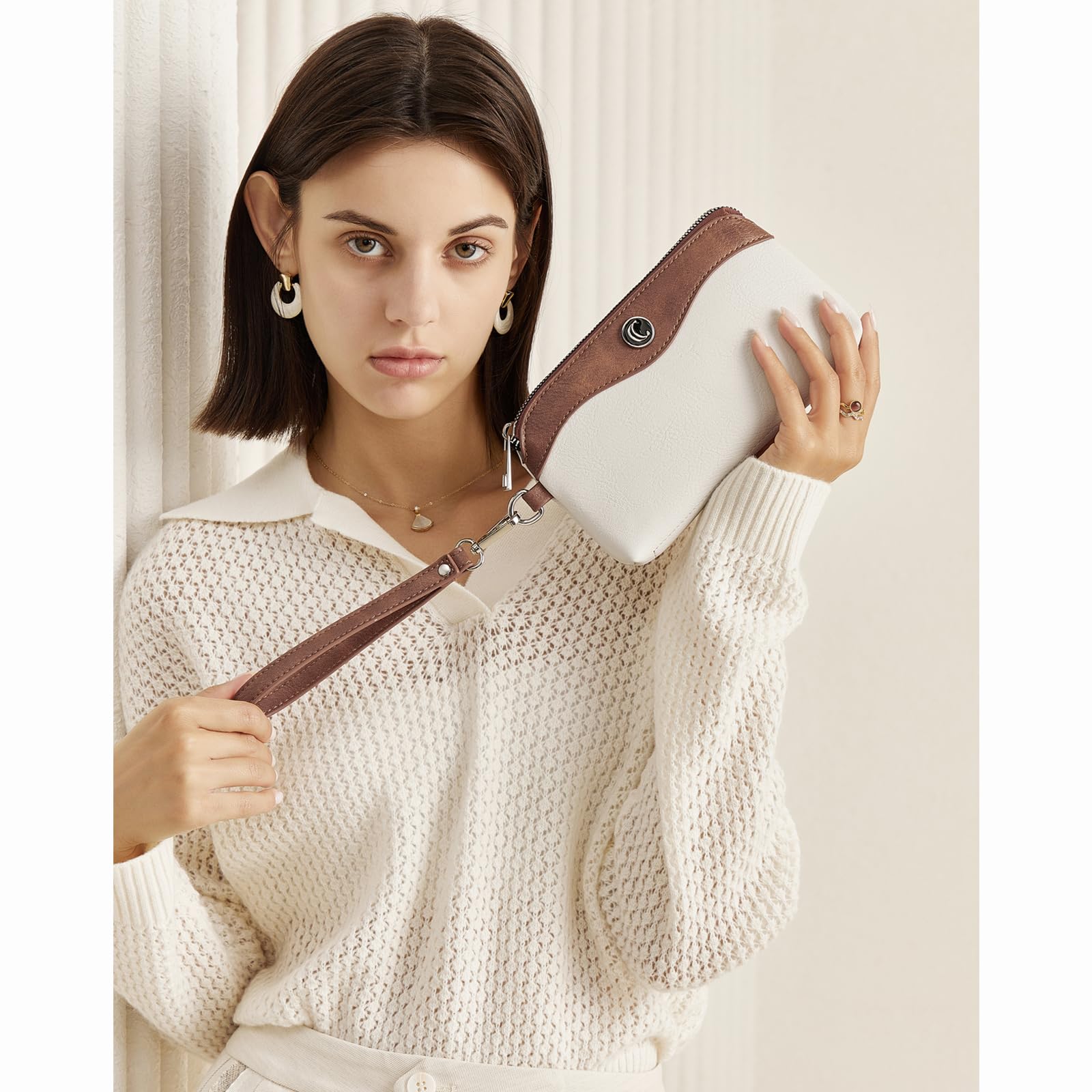 Foto 3 pulgar | Cartera De Pulsera Cluci Para Teléfono Móvil De Viaje, Bolso De Piel Para Mujer - Venta Internacional.