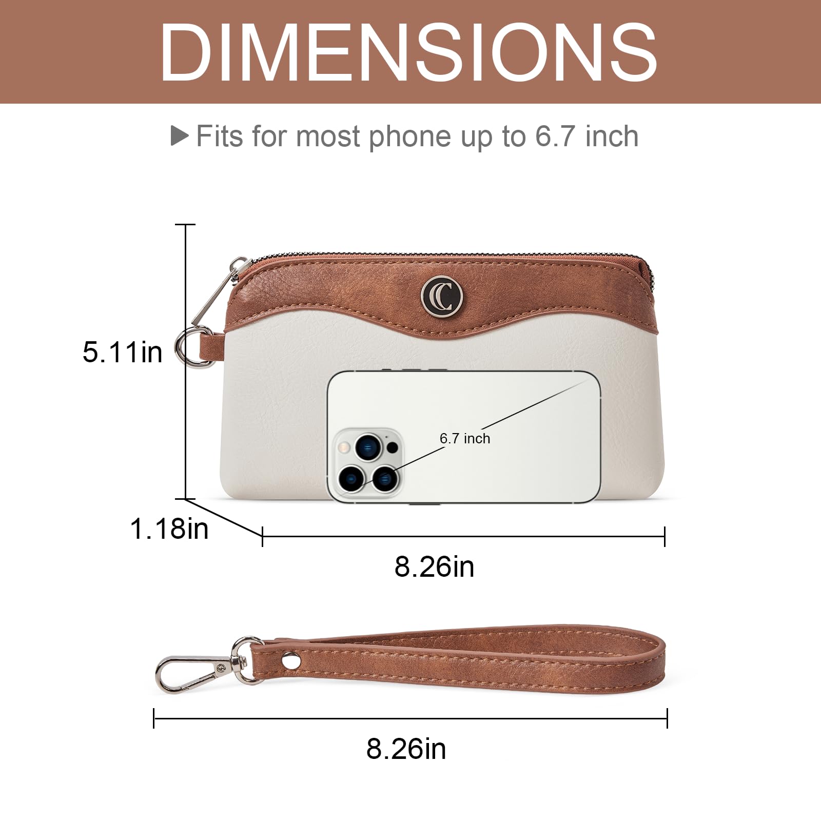 Foto 4 pulgar | Cartera De Pulsera Cluci Para Teléfono Móvil De Viaje, Bolso De Piel Para Mujer - Venta Internacional.