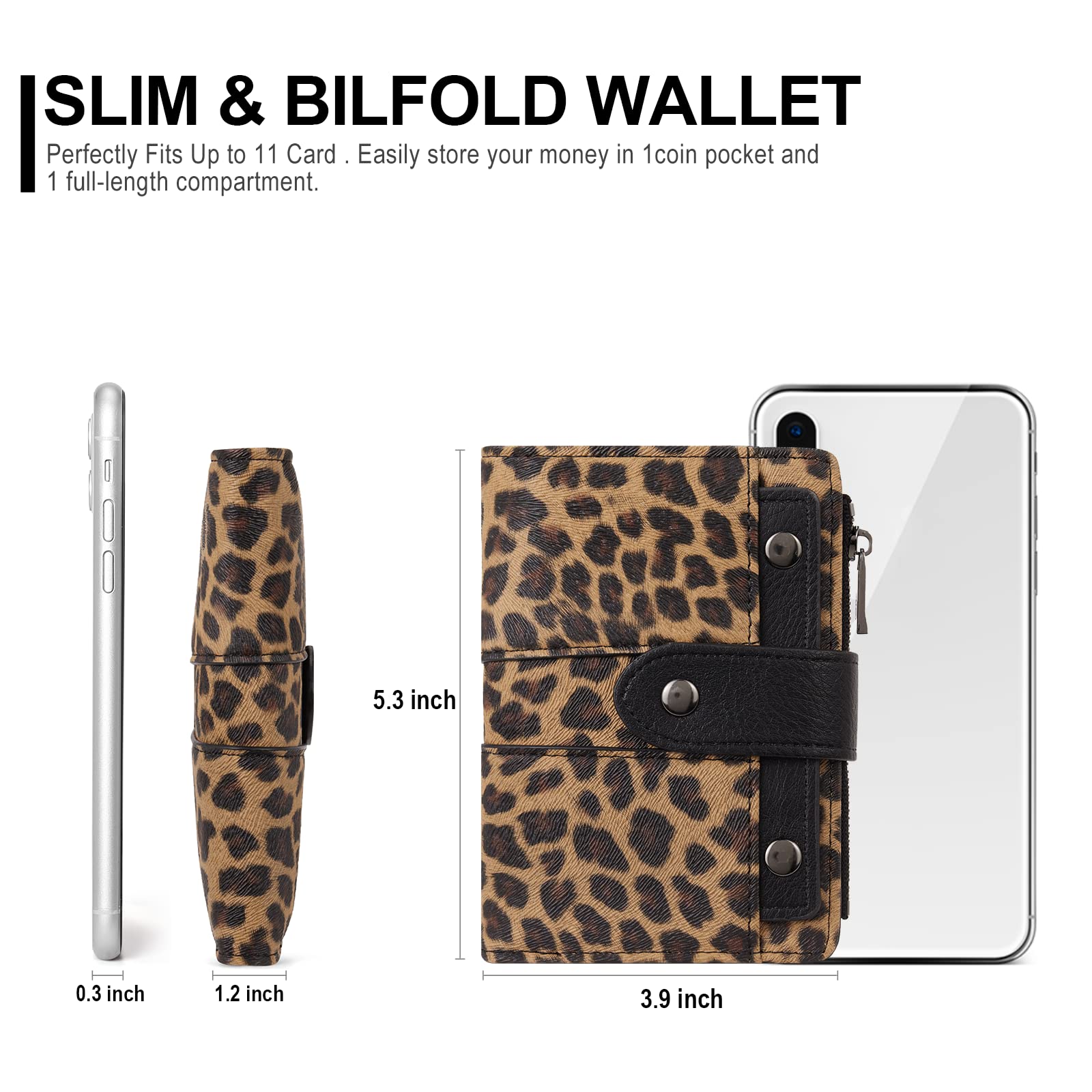 Foto 4 pulgar | Billetera Cluci Pequeña De Piel Plegable Con Monedero Para Mujer - Venta Internacional.