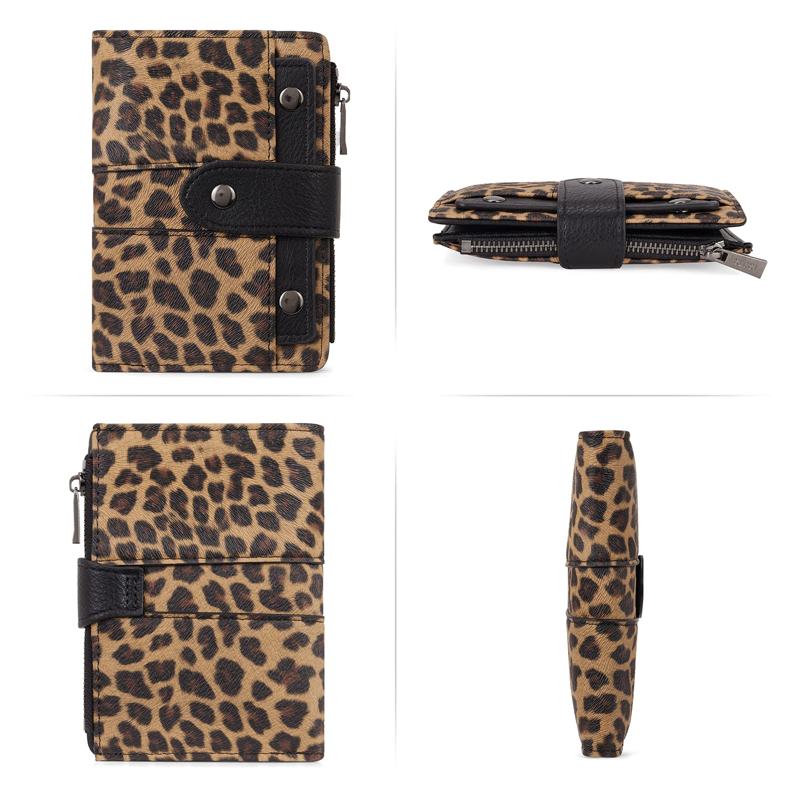 Foto 7 pulgar | Billetera Cluci Pequeña De Piel Plegable Con Monedero Para Mujer - Venta Internacional.