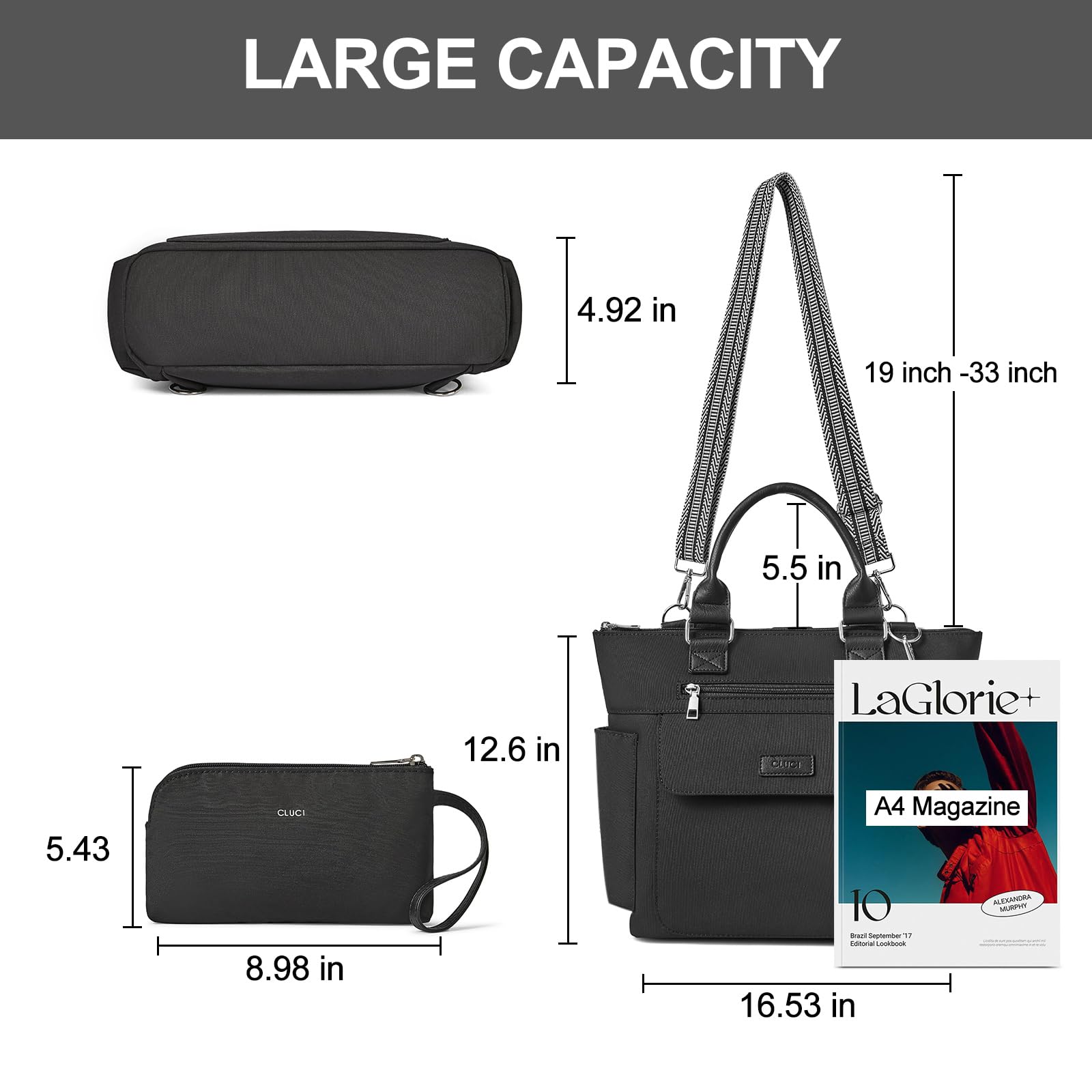Foto 4 pulgar | Bolsa Cluci Ciuci De Nailon Para Mujer Con Correa Ajustable - Venta Internacional.